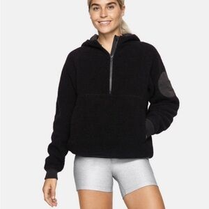 Outdoor Voices Black Megafleece 1/2 Zip Fleece Hoodie